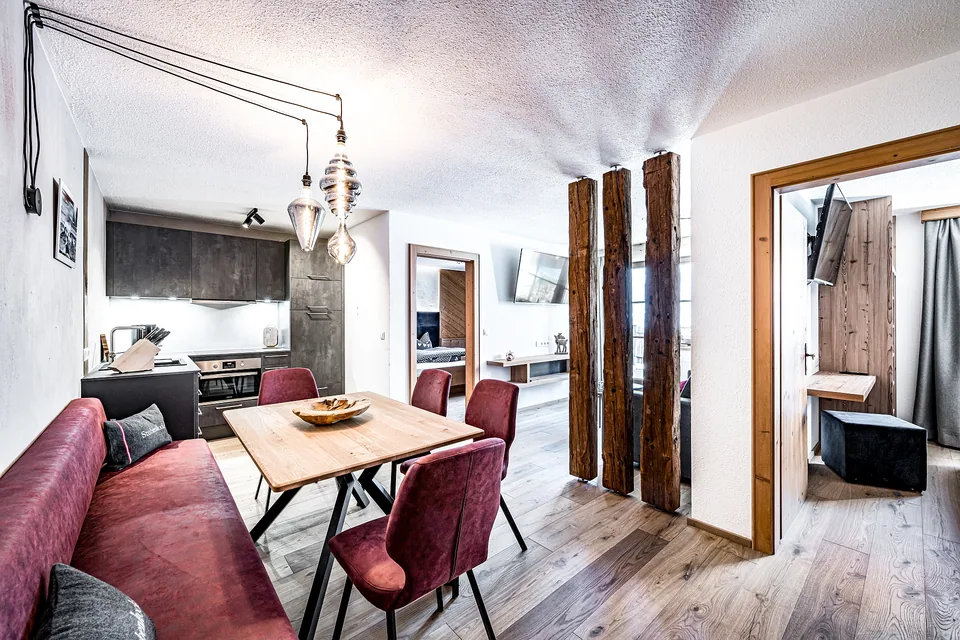Wohnbereich des Appartements im Apart Rauch Obergurgl